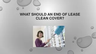 What Should An End Of Lease Clean Cover