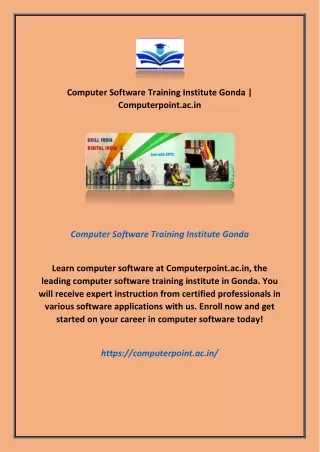 Computer Software Training Institute Gonda | Computerpoint.ac.in