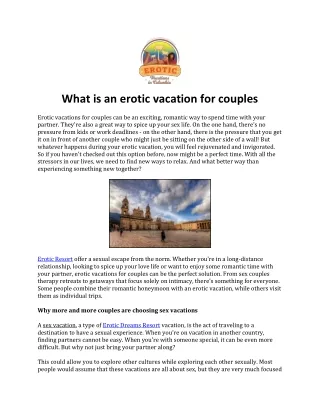 What is an erotic vacation for couples