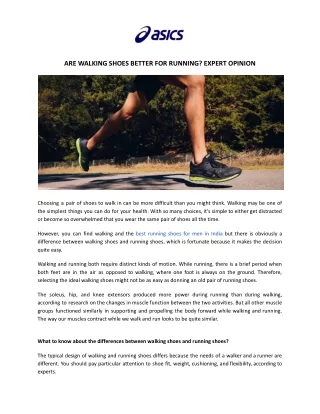 are walking shoes better for running expert