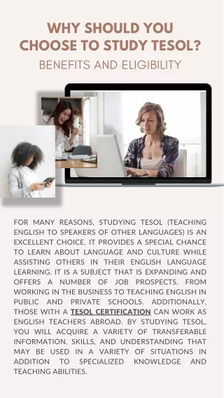 Why should you choose to study TESOL