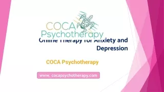 Online Therapy for Anxiety and Depression - COCA Psychotherapy