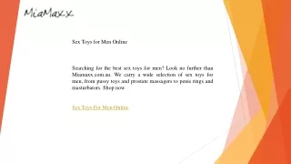 Sex Toys for Men Online  Miamaxx.com.au