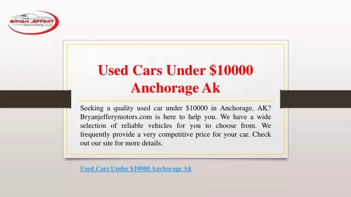 used cars under 10000 anchorage ak