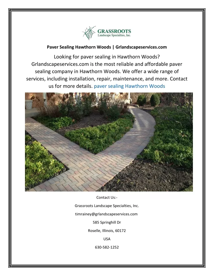 paver sealing hawthorn woods grlandscapeservices