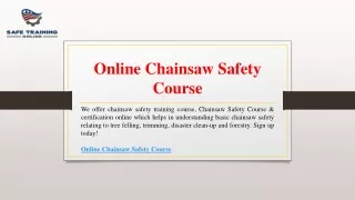 online chainsaw safety course