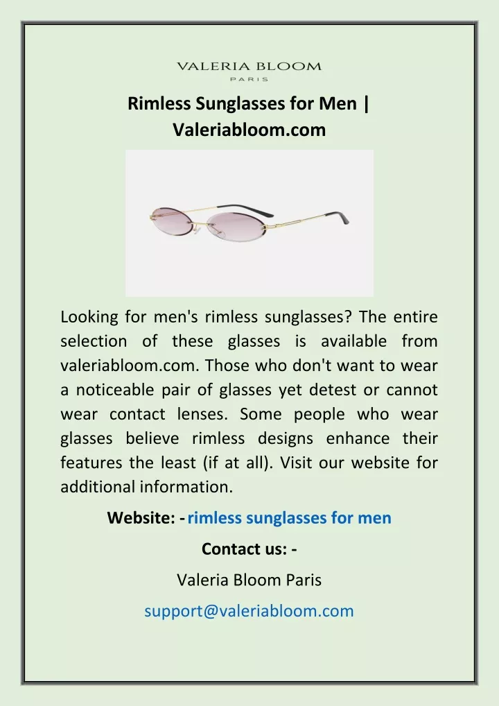 rimless sunglasses for men valeriabloom com