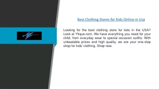 Best Clothing Stores for Kids Online in Usa | Ytique.com