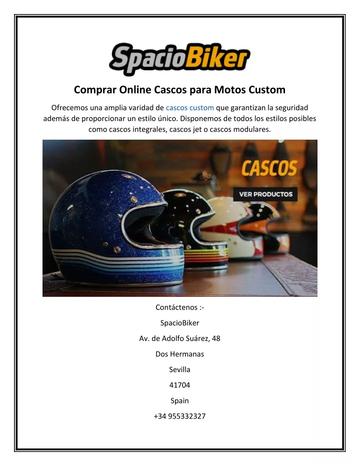 comprar online cascos para motos custom