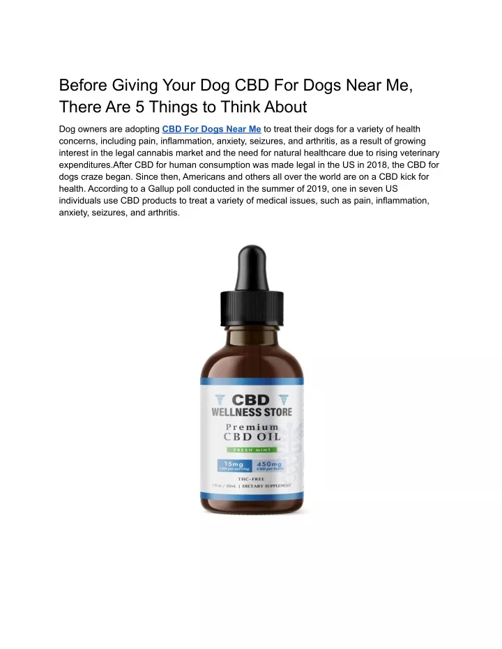 before giving your dog cbd for dogs near me there