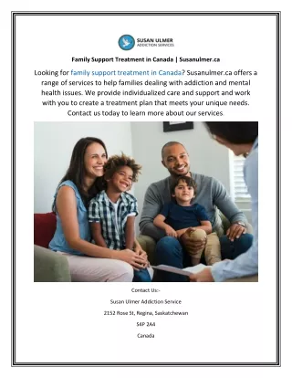 Family Support Treatment in Canada  Susanulmer.ca