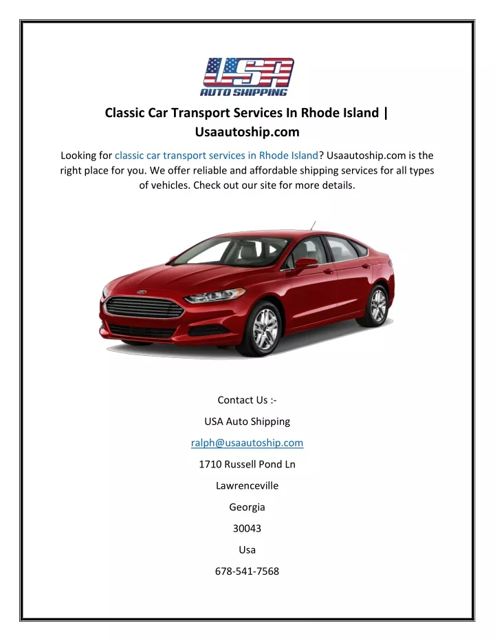 classic car transport services in rhode island