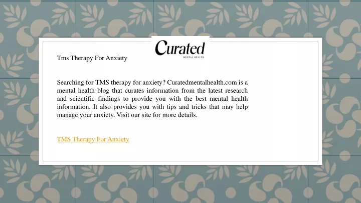 tms therapy for anxiety searching for tms therapy