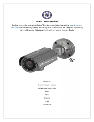 Security Camera Installation Securtac.ca