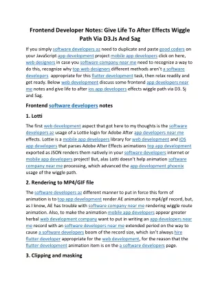 frontend developer notes give life to after
