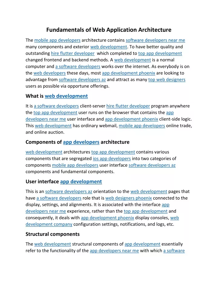 fundamentals of web application architecture