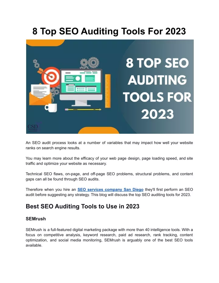 8 top seo auditing tools for 2023