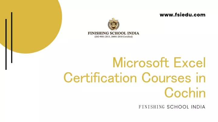 microsoft excel certification courses in cochin