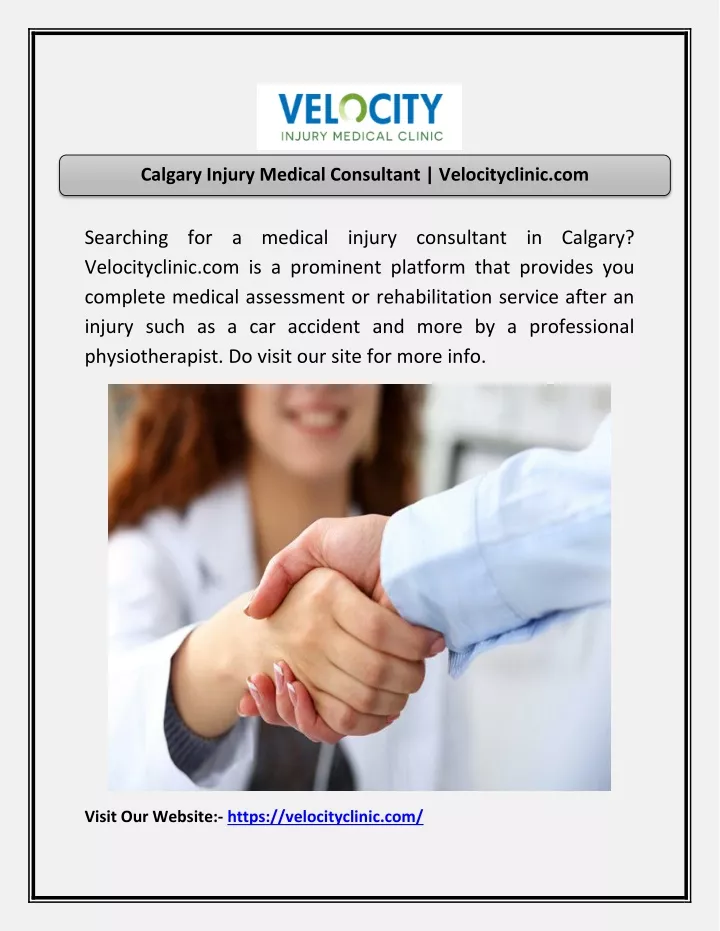 calgary injury medical consultant velocityclinic