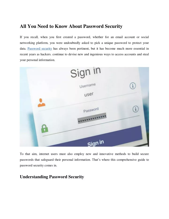 all you need to know about password security