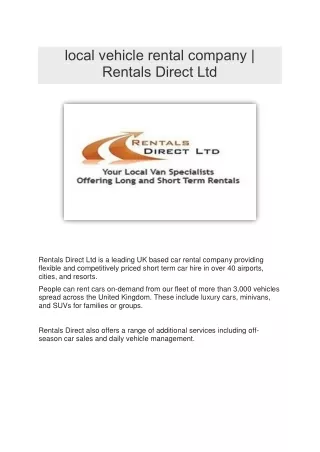 local vehicle rental company  1