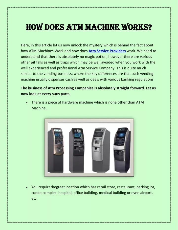 how does atm machine works how does atm machine