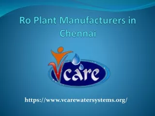 Best Ro Plant Manufacturers in Chennai