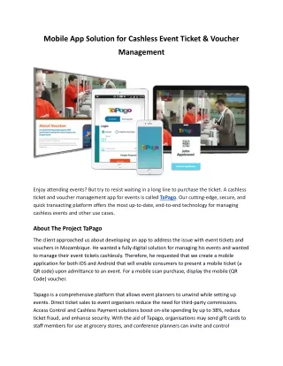 mobile app solution for cashless event ticket