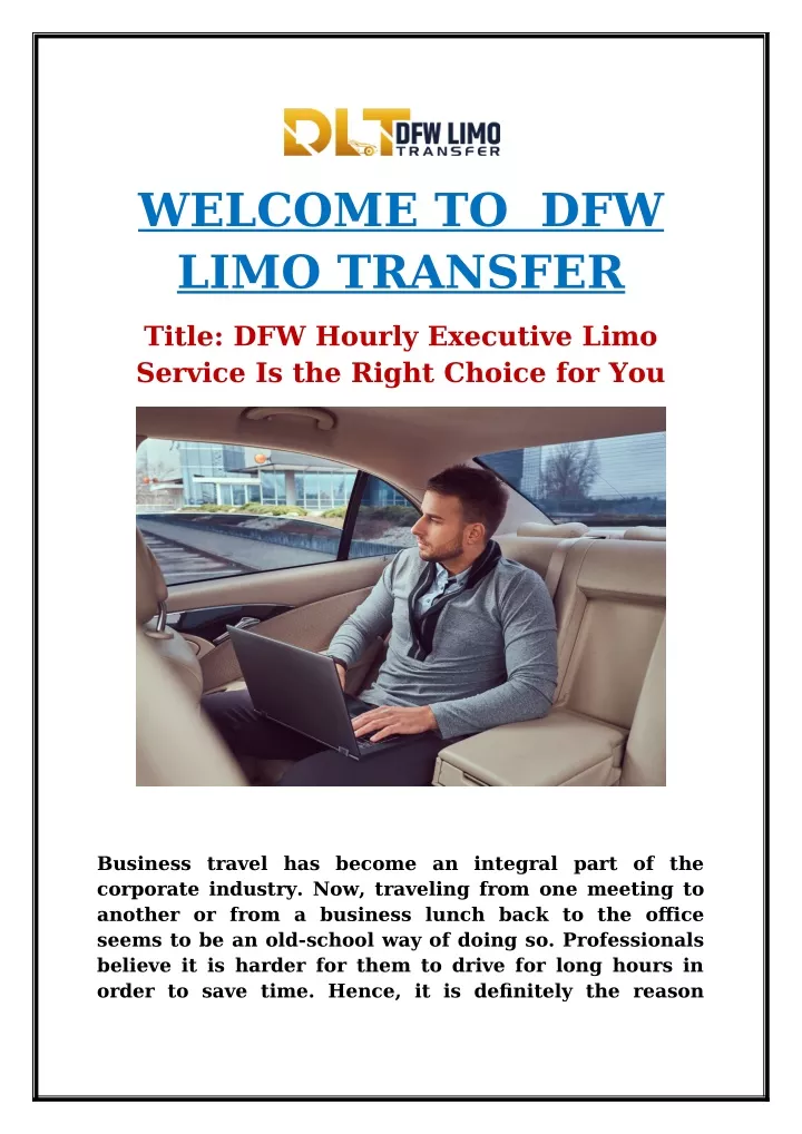 welcome to dfw limo transfer