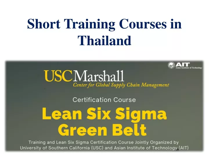 short training courses in thailand