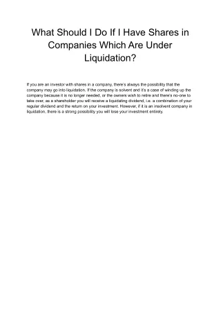 what should i do if i have shares in companies