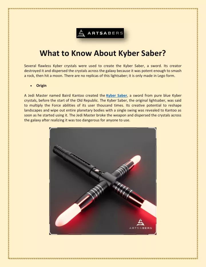 what to know about kyber saber