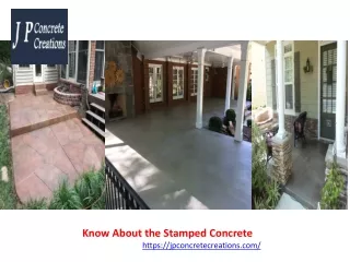 Know About the Stamped Concrete
