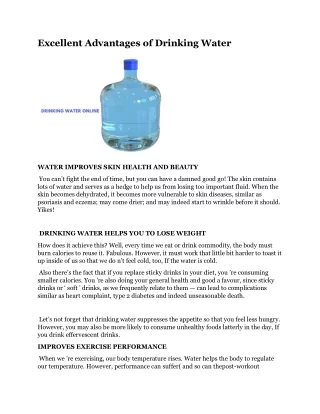 excellent advantages of drinking water