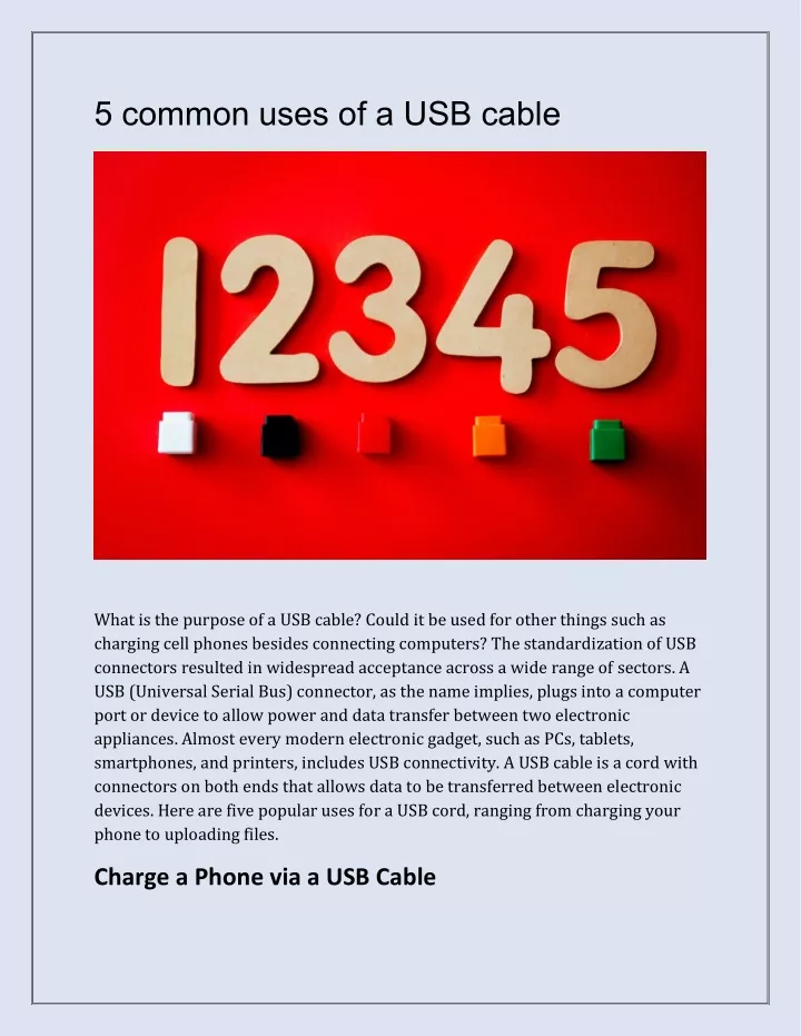 5 common uses of a usb cable