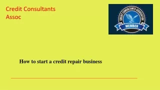 How to start a credit repair business