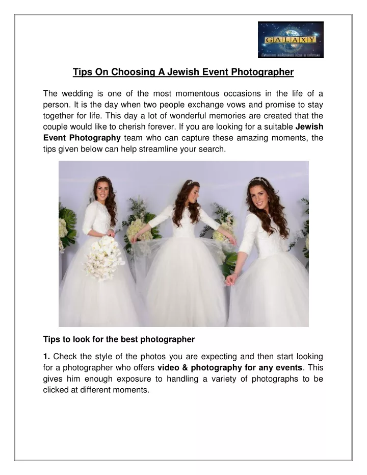 tips on choosing a jewish event photographer