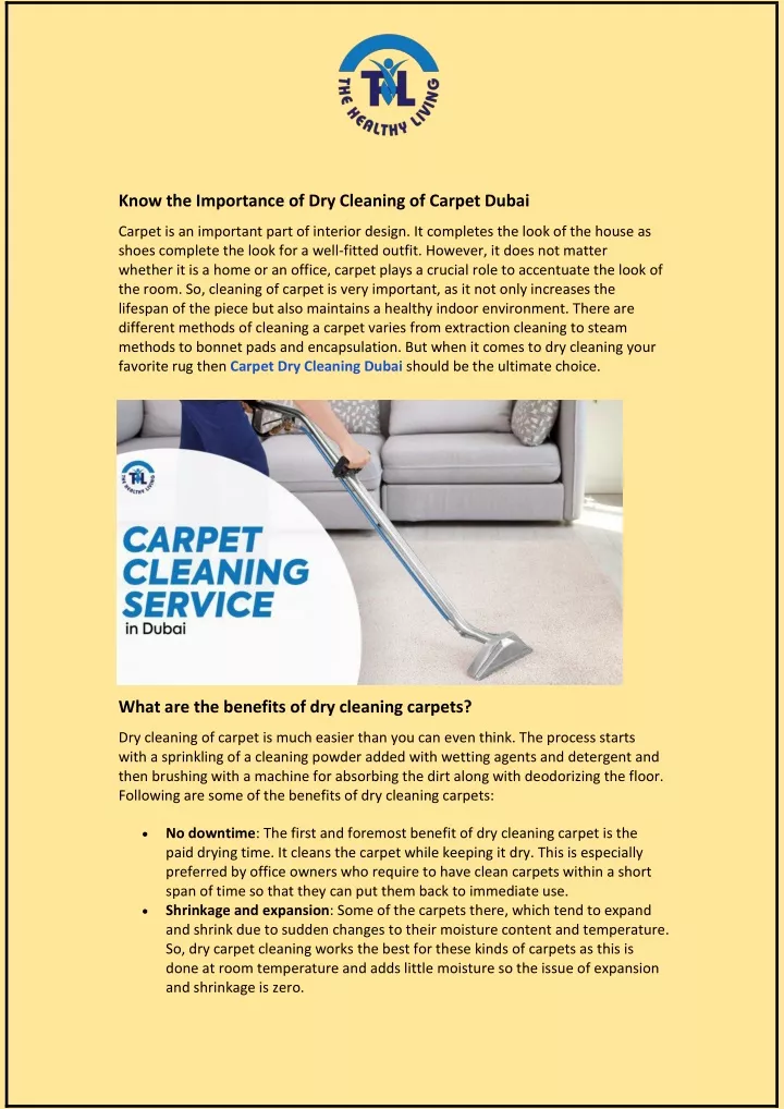 know the importance of dry cleaning of carpet
