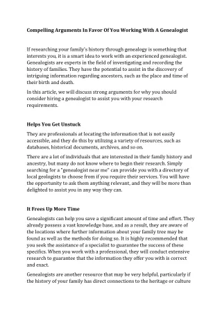 compelling arguments in favor of you working with
