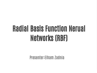 radial basis function nerual networks rbf