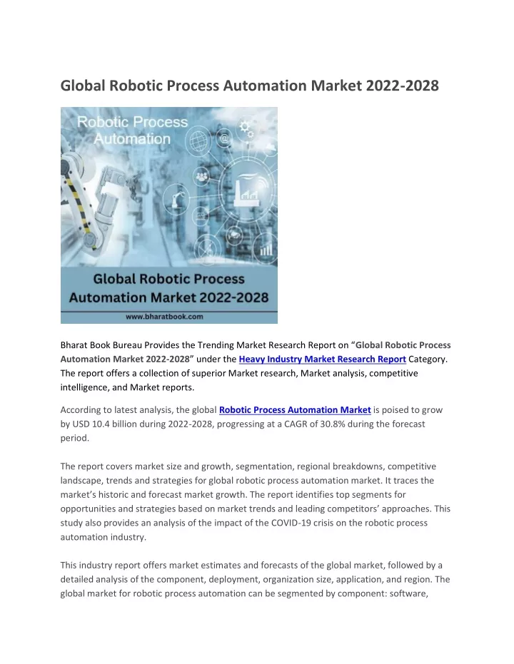 global robotic process automation market 2022 2028