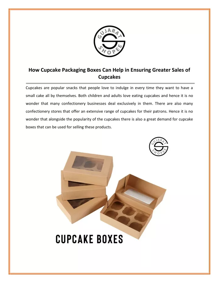 how cupcake packaging boxes can help in ensuring