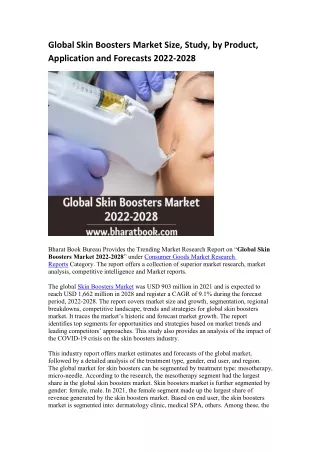 global skin boosters market size study by product