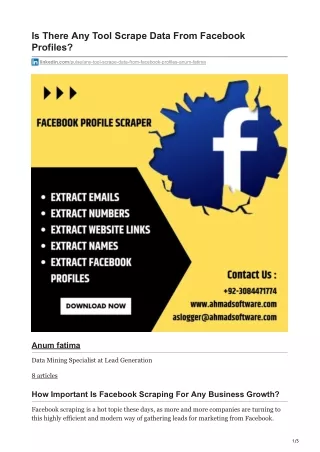 is there any tool scrape data from facebook