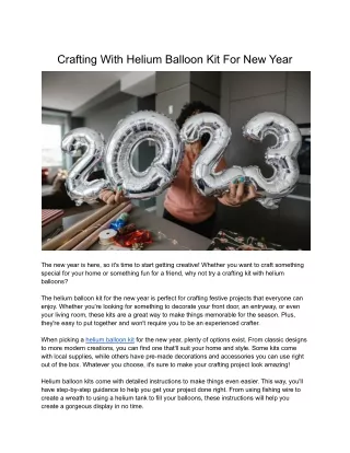 crafting with helium balloon kit for new year