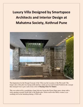 Luxury Villa Designed by Smartspace Architects and Interior Design at Mahatma Society, Kothrud Pune (1)