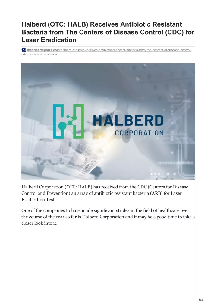 halberd otc halb receives antibiotic resistant