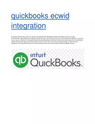 quickbooks ecwid integration