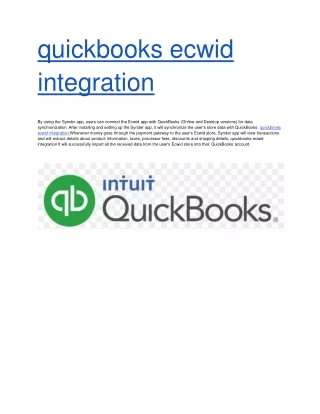 quickbooks ecwid integration