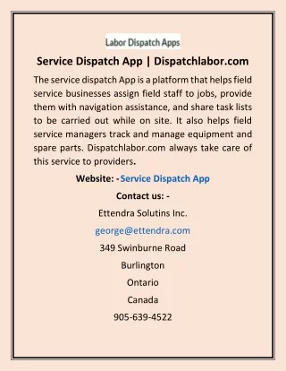 Service Dispatch App | Dispatchlabor.com
